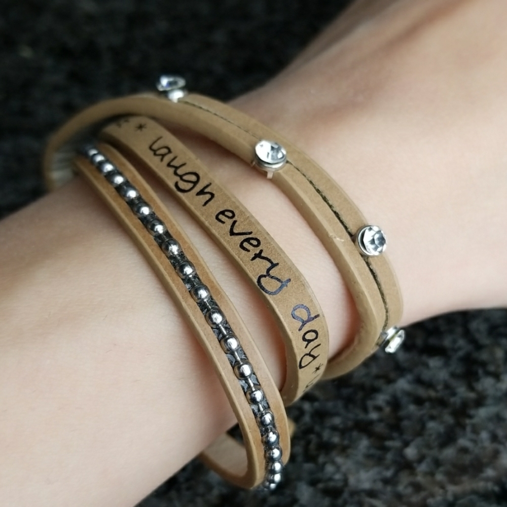 NEW - Faux Leather Wrap Bracelet